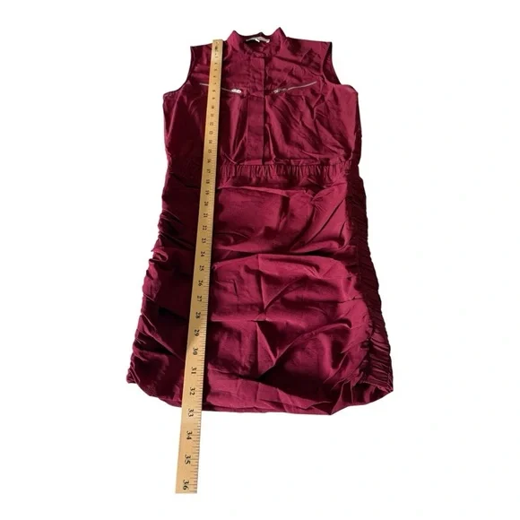IRO Caulini Burgundy Red Silk Mini Sheer Bodycon Mini Dress EUR 38 US M‎ $595 - Picture 5 of 14